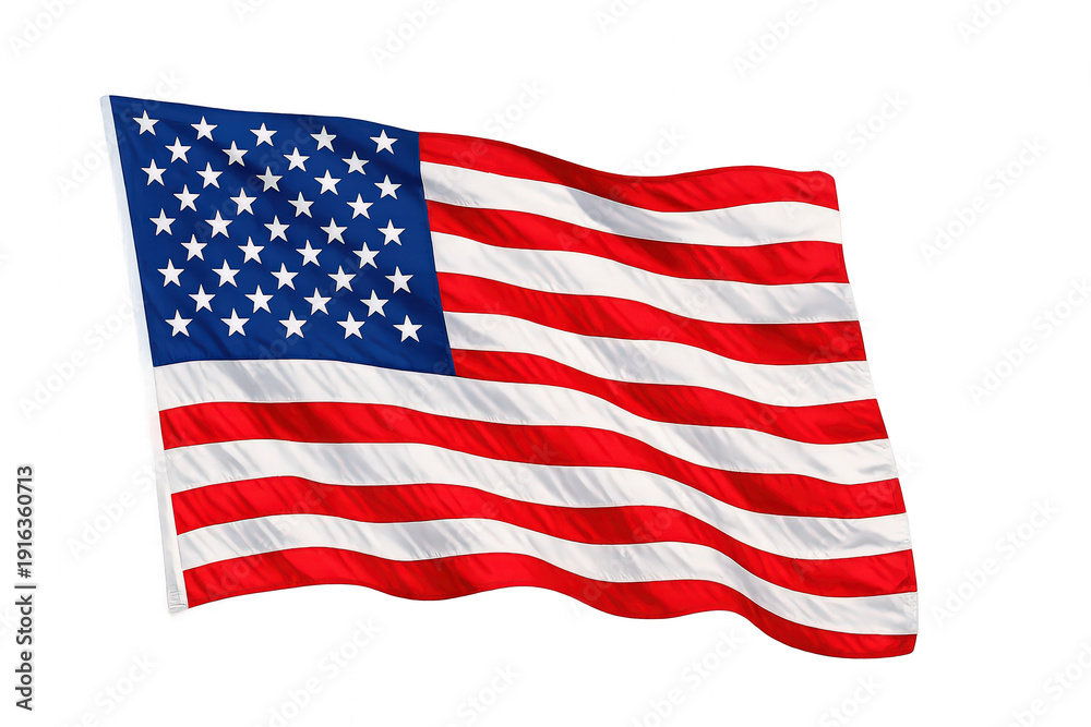 Obraz premium Waving united states flag on transparent background showing patriotism, freedom, and national pride for usa holidays