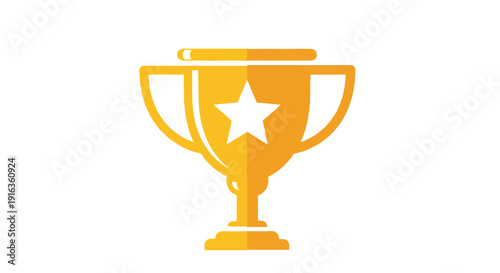 Golden trophy with a white star symbolizing achievement and success