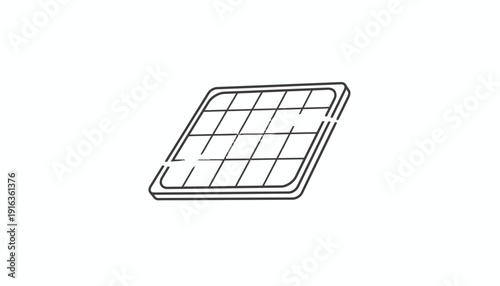 Simple Grid Pattern Icon, Clean Line Art Design, Geometric Shape, Minimalist Vector Element