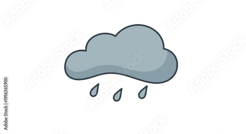 Rain Cloud With Water Drops 1.