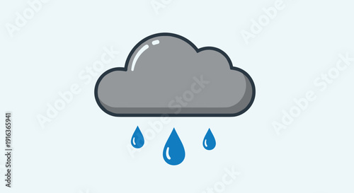 Rain Cloud with Water Drops.