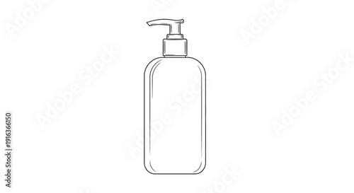 Line Art Drawing of a Pump Bottle Dispenser