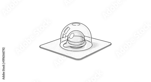 Isolated petri dish with culture medium and dome, scientific research, laboratory equipment