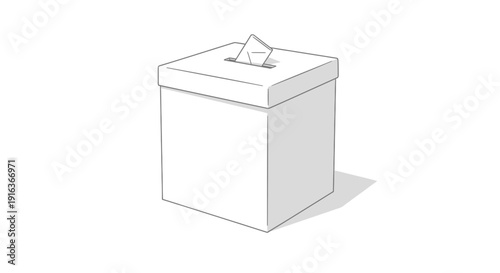 Hand-drawn illustration of a ballot box with a vote being cast