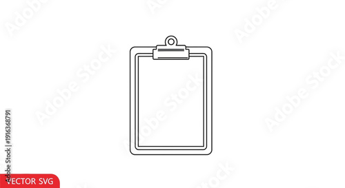 Clipboard Icon Vector Graphic, Simple Outline Design for Notes and Documents