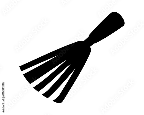 Gardening hand cultivator rake tool silhouette icon vector Vector