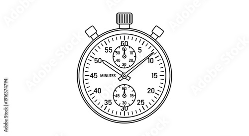 Vintage Stopwatch Illustration - Time Measurement and Chronograph