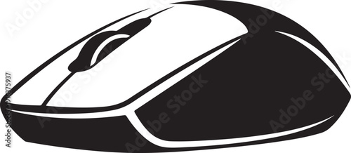 A black and white computer mouse on a plain background Vector, illustration