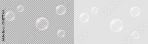 Decorative soap bubbles. Soap bubble isolated on a transparent background. PNG.