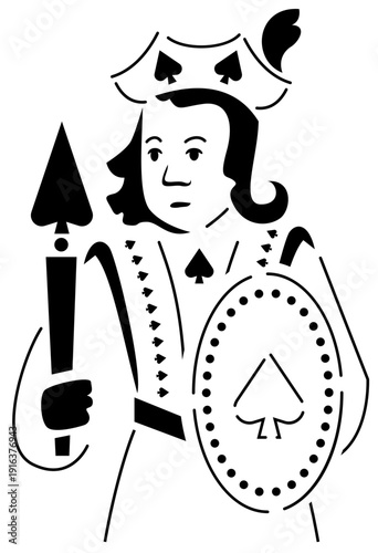 valet de Pique enseigne carte à jouer jeu de société noir