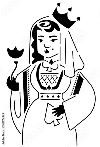 Dame de pique enseigne carte à jouer jeu de société noir