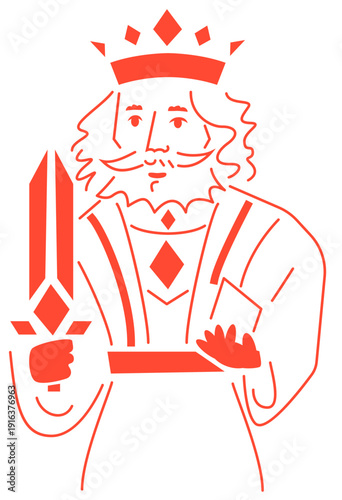 Roi de Carreau enseigne carte à jouer jeu de société rouge