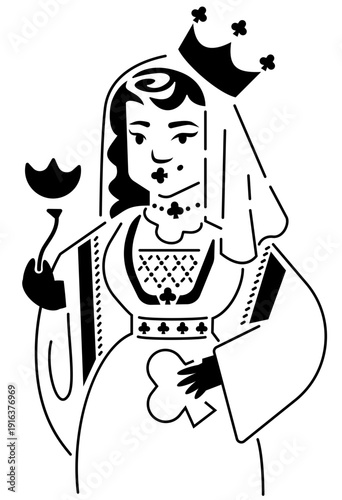 Dame de pique enseigne carte à jouer jeu de société couleur et noir