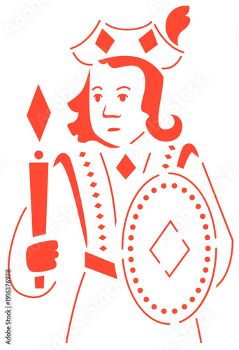 Valetde Carreau enseigne carte à jouer jeu de société rouge