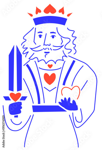 Roi de Cœur enseigne carte à jouer jeu de société couleur et noir