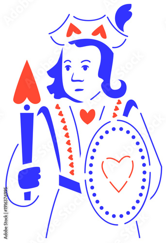 valet de Cœur enseigne carte à jouer jeu de société couleur et noir