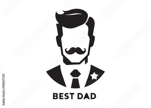 best dad logo silhouette vector, fatherhood silhouette vector illustration, father and son logo silhouette, gentleman logo silhouette, happy fathers day logo vector silhouette on white background