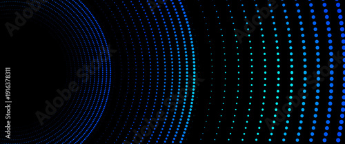 3D blue techno abstract background overlap layer on dark space with glowing dots shape decoration. Modern graphic design element dotted line style concept for banners, flyer, card, or brochure cover