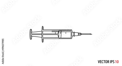 Medical Syringe Icon, Vector Illustration, Healthcare and Medicine Symbol
