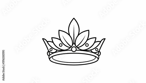 Elegant Crown Icon, Royal Symbol, Luxury and Prestige, Minimalist Design