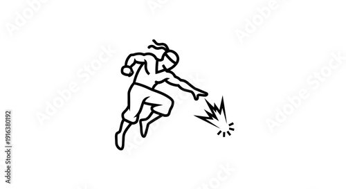 Dynamic Ninja Warrior Icon with Energy Blast