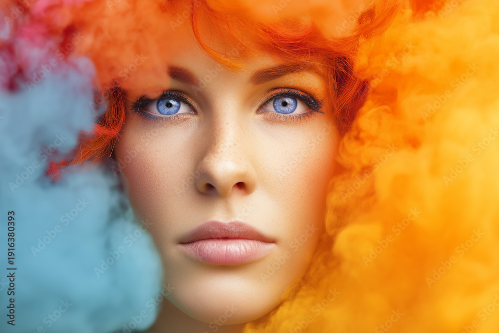 Fototapeta premium Engaging colorful striking thought provoking background, sensual overload, people, life, landscape, architecture
