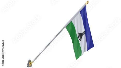 Fotografie Lesotho Cloth Flag Wall Mounted