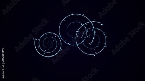 White Circles on Black Background Animation.