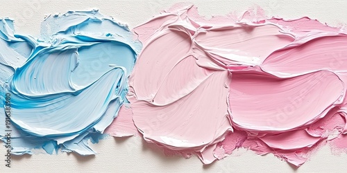 Beautiful Abstract Art Canvas with Soft Blue and Pink Hues, Unique Textures and Artistic Details