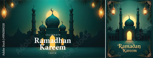 elegant islamic ramadan celebration background, Ramadhan kareem background for banner & social media template