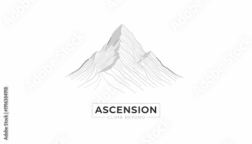 Ascension Mountain Peak Logo - Abstract Geometric Ascent and Adventure Concept
