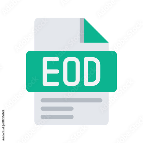 Minimal flat icon illustrating daily business reporting and closing time.