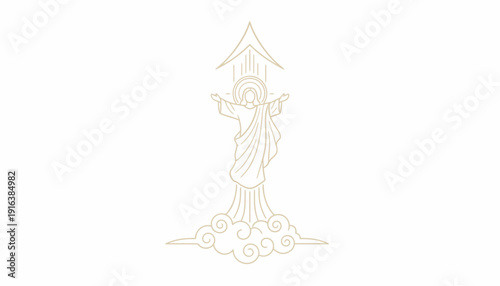 Ascension of Jesus Christ, Religious Symbol, Divine Light, Heaven Gate, Clouds