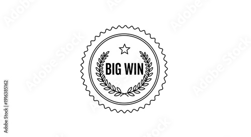 Big Win Stamp: Success, Victory, Achievement, Award, Excellence, Recognition, Winning Concept