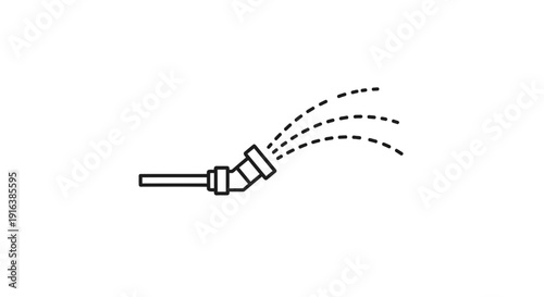 Water spray from pipe elbow, representing fluid dynamics, irrigation, or plumbing.