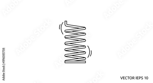 Vibrating Spring Icon: Motion, Oscillation, and Mechanical Energy Concept