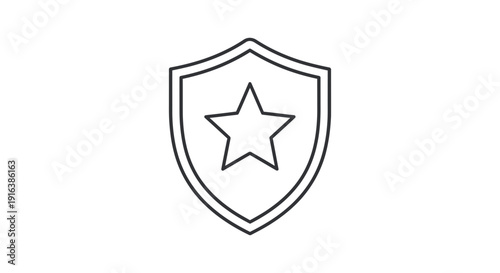 Shield with Star Icon: Security, Protection, Award, Achievement, Quality, Excellence