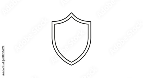 Shield Icon Outline, Security and Protection Symbol, Minimalist Vector Graphic