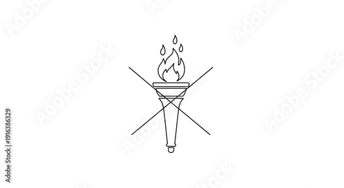 No Torch Symbol, Flame Icon Crossed Out, Prohibition Sign, No Fire Allowed