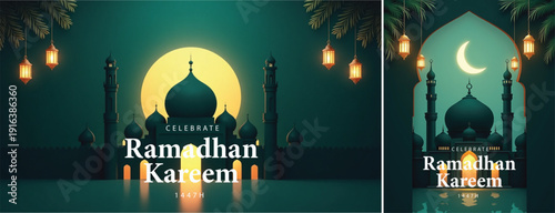 elegant islamic ramadan celebration background, Ramadhan kareem background for banner & social media template