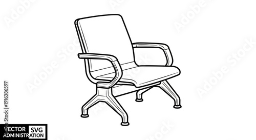 Modern Waiting Room Chair - Vector Illustration