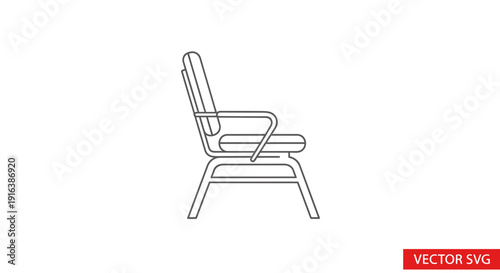 Modern Armchair Icon Vector Illustration, Minimalist Furniture Design, Office or Home Seating