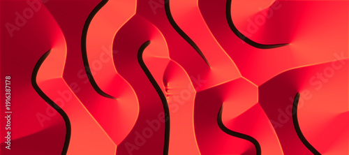 Red abstract fluid wave modern background design