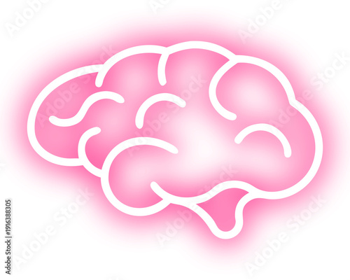 Brain intelligence thinking neon outline icon