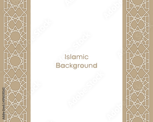 Elegant Islamic geometric pattern border with subtle texture