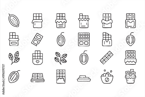 Gourmet Chocolate and Sweet Treat Graphic Icons