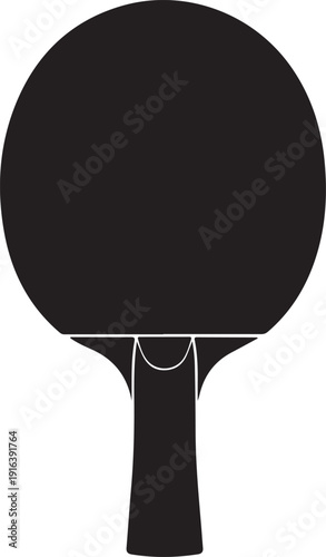 A black ping pong paddle on a white background Vector, illustration