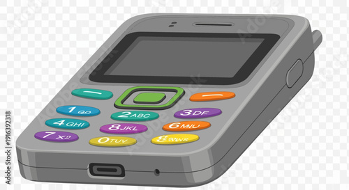 Retro cell phone, keypad, gray, communication, technology, old design