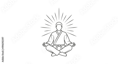 Martial Arts Master Meditating in Lotus Pose with Radiant Aura