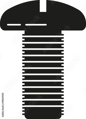 Slot head bolt side view black icon